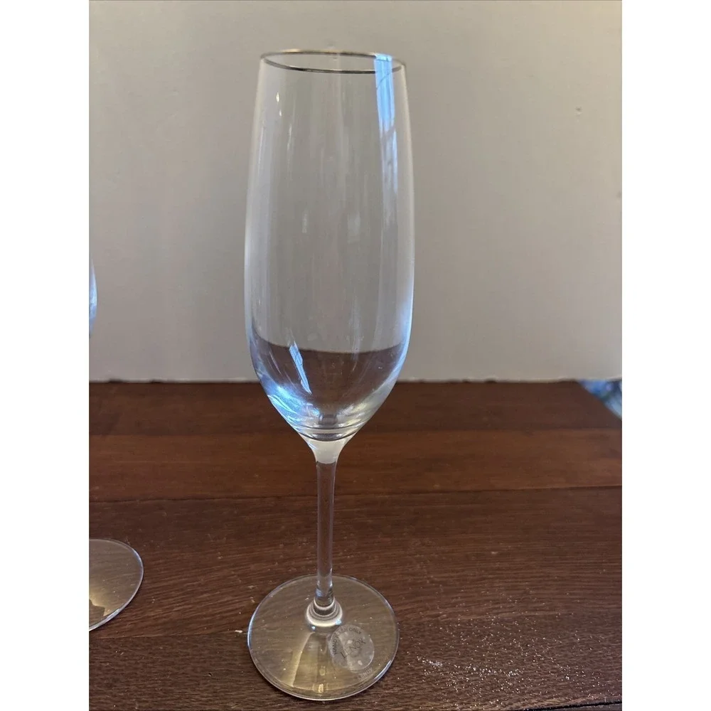 Lenox Solitaire Platinum Champagne Flute‎ Discontinued Set Of 2 New With Tag
